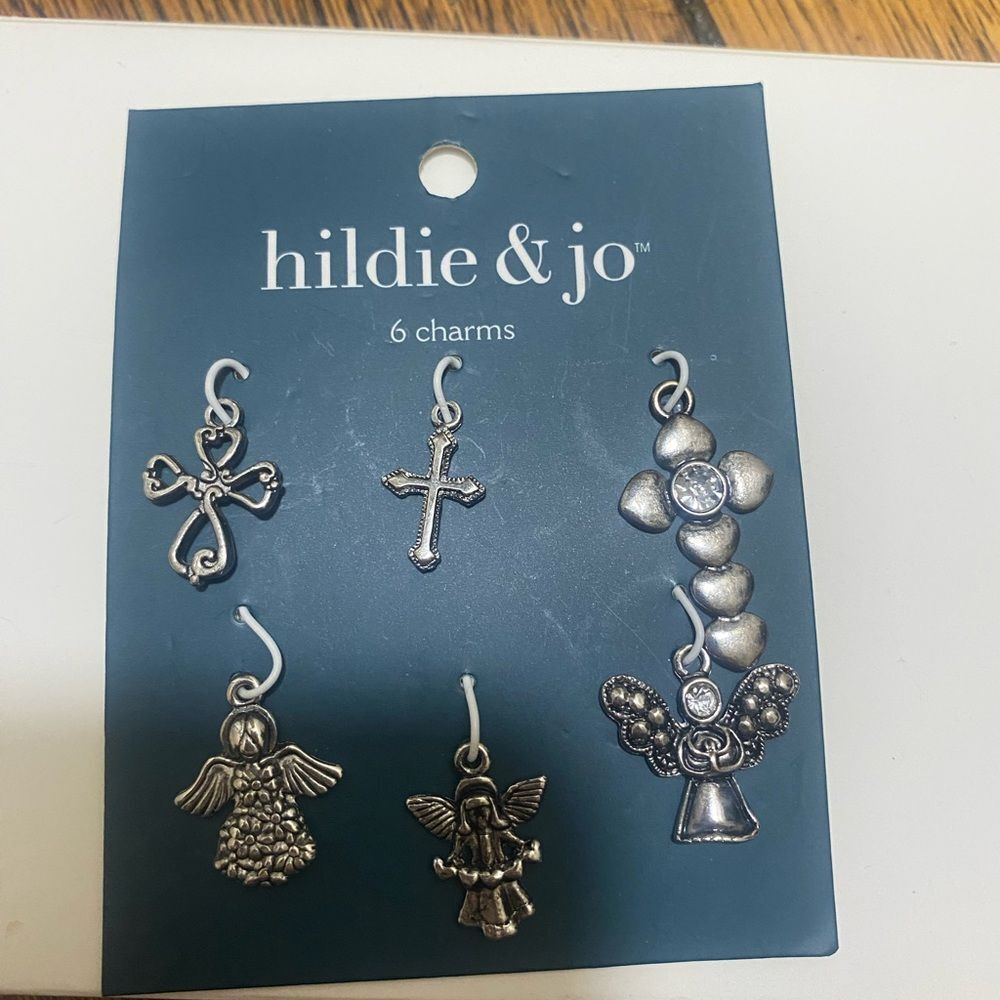 Hildie & Jo Silver Angel and Cross Charms Set NWT - Picture 4 of 5